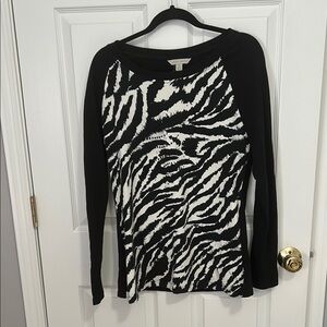 Laura Ashley Black and White Graphic Sweatshirt